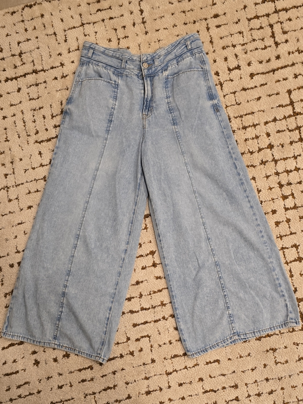 Kensie Light Wash Kaya High Rise Wide Leg Ankle Denim Jeans Sz 6
